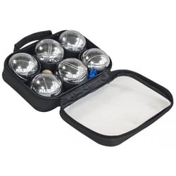 Sacoche de 6 boules de petanque chromees loisirs - jeu d'adresse - plein air
