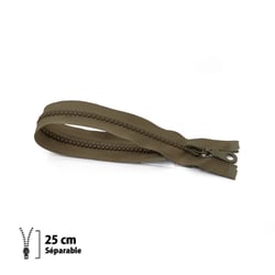 Fermeture éclair Z54 - moulée 6mm Séparable - 25 cm