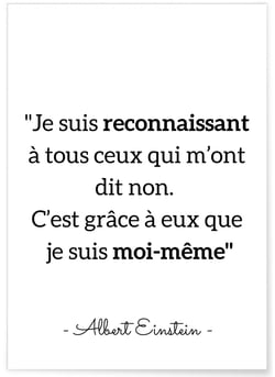 Poster Einstein 'Je suis reconnaissant à tous...' | A3 : 29,7x42cm