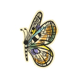 Ecusson thermocollant couleur nature papillon 4,5cm x 5cm