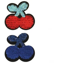 Ecusson thermocollant paillettes réversibles 9x4cm cerises