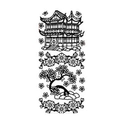 1 planche de stickers autocollants peel off doré TEMPLE BONZAI 6205