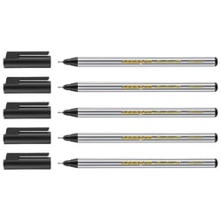 Lot de 5 feutres d'écriture pointe extra fine 0,3 mm - EDDING Office Liner 89 - Noir