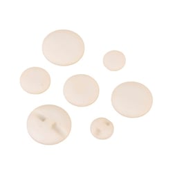 Lot de 6 boutons tunnel classique ivoire