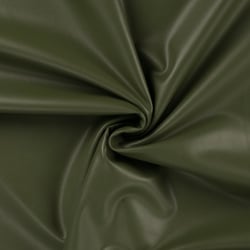 Tissu Simili cuir souple uni Vert kaki - Au mètre