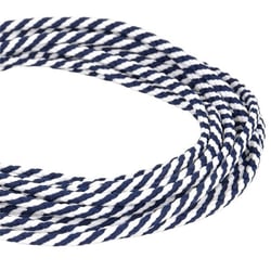 Bobine 50m Cordon damier polyester 5mm tressé bleu/blanc