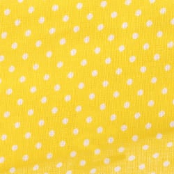 Coupon de tissu en coton Jaune pois blanc 55 cm