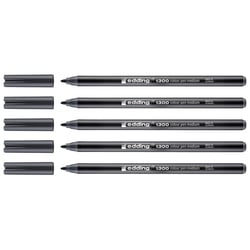 Lot de 5 feutres de coloriage pointe moyenne 2 mm - EDDING - Gris Foncé - 1300