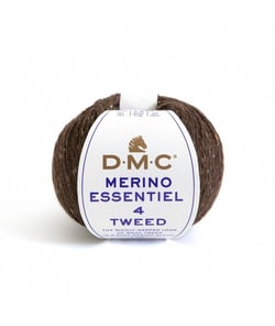 Pelote de laine Merino Essentiel 4 Tweed - DMC 908 Marron