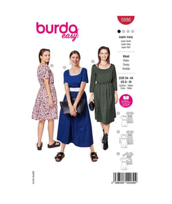 Patron Burda 5686 - Robe taille n°FR 34-44