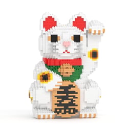 Chat porte-bonheur Maneki Neko n°1 blanc Taille standard | JEKCA | 14 ans et +