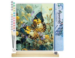 Peinture par Numéro Figured'Art - Papillon Janetta Forester - Kit de Loisir Créatif DIY Numéro d'Art Complet - 40x50cm toile roulée + châssis en bois à monter
