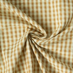 Tissu Coton Seersucker carreaux Rayures Vert anis