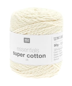 Coton à tricoter ou crocheter Essentials Super Cotton DK - Rico Design 03Ecru crème