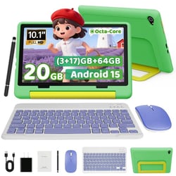 Tablette enfant KOTSREN Android 15 IPS vert 10,1 pouces