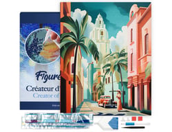 Diamond Painting Broderie Diamant Figured’Art 40x50cm toile tendue sur châssis en bois - diamants carrés - Cuba Art Déco