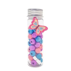 MégaCréa DIY - Tube perles en bois Papillon 0,9 à 1,7 cm 15 g