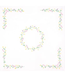 Kit de nappe à broder - Chaine de Marguerites - 80 x 80 cm - Trimits Blanc