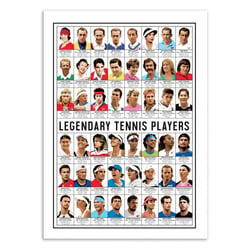 Affiche 50x70 cm - Legendary Tennis Players - Olivier Bourdereau