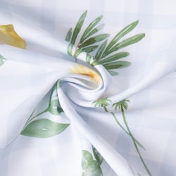 Tissu Polyester Citrus Provence sur fond Blanc