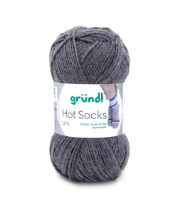 Laine à chaussettes à tricoter HOT SOCKS UNI - Grundl - certifiée Oeko-Tex 31 Gris