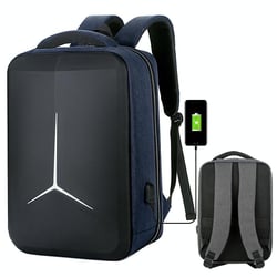 Sac À Dos Ordinateur 15 Pouces Étanche Avec Port USB Grande Capacité Bleu YONIS