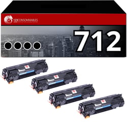 Pack 4 Toners compatible CANON 712 noir - 123CONSOMMABLES