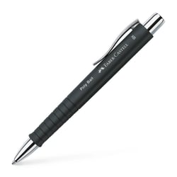 Stylo à bille - Noir - Encre bleue - Pointe moyenne - Grip - Rétractable - Faber-castell - Poly Ball