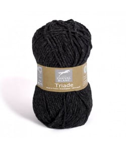 Pelote de laine et coton à tricoter TRIADE - Cheval Blanc 034 Noir