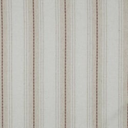 Tissu Lin mélangé Rayures camel sur fond Ecru