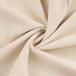 Tissu Nid d'abeille envers éponge uni Bambelux Beige