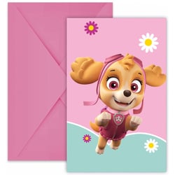 6 Invitations Stella et Everest (Pat Patrouille)