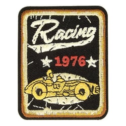 Ecusson thermocollant sport rétro racing 1976 6cm x 5cm