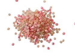 500 Perles de rocaille tons de roses et blanc - Diamètre 4 mm 6/0 - creation bijoux