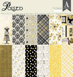 Bloc de 18 feuilles de scrap recto verso AUTHENTIQUE Poised
