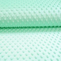 Tissu Doudou Ultra doux Pois Menthe - Au mètre