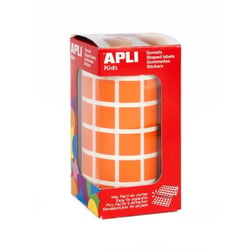 Apli Agipa - Gommettes rouleau Carré 15 x 15 mm Orange x 2 832