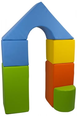 Petit Château – Lot de 11 blocs en mousse pour le jeu jaune, vert, bleu, orange - Velinda