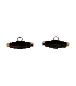 Lot de 6 boutons buchette simili cuir 48mm noir