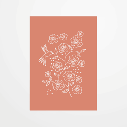 Carte postale - Claire Priou - Colibri - 14,8 x 10,5 cm - Made in France