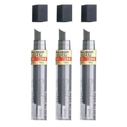 Mine de rechange pour porte-mine PENTEL - HI-POLYMER SUPER - 0,5 mm - 2H - Lot de 3 étuis