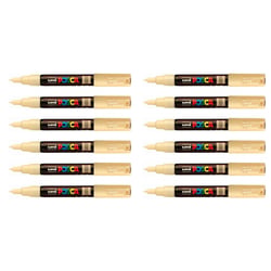 Lot de 12 Marqueurs pointe conique extra-fine POSCA PC1MC 0,7 - 1mm Beige POSCA