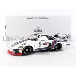 Voiture miniature de collection - NOREV - PORSCHE 935 - Échelle 1/18 - Winner 6h Dijon 1976 - Blanc/Bleu/Rouge