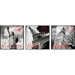 3 puzzles les grandes villes du monde : paris londres et new-york 500 pieces - educa - 17096