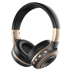 Casque Audio Bluetooth Pliable Avec Micro FM Et Écran Pour Smartphones Or YONIS