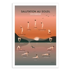 Affiche 30x40 cm - Yoga Salutation au soleil - Frog Posters