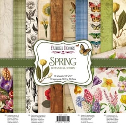 10 papiers scrapbooking 30 x 30 cm FABRIKA DECORU SPRING BOTANICAL STORY