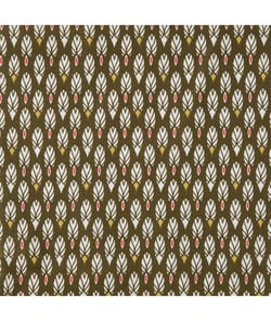 Tissu Pilam coton de 150 cm de largeur Bronze/corail Multicolore vendu par 50 cm