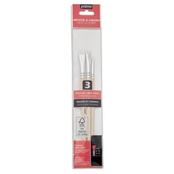Pinceaux - Plat - Spécial colle et gesso - 3 tailles - Fibre nylon blanc - Pébéo