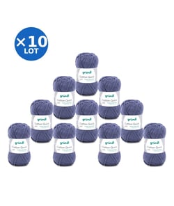 Lot de 10 pelotes COTTON QUICK UNI de Gründl – 500 g de coton mercerisé certifié Oeko-Tex 137 Bleu
